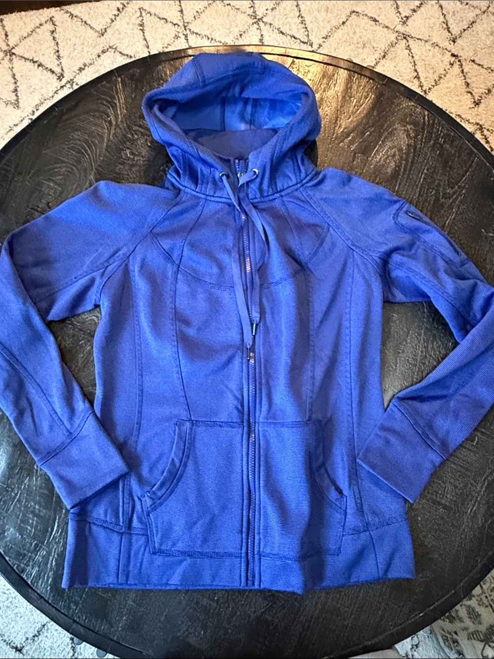 Tangerine Royal Blue Hooded Zip-Up Jacket